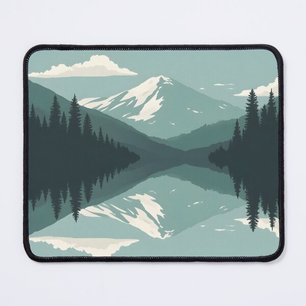 Item preview, Serene Teal Mountain and Forest Reflection designed and sold by Luna-Flow.