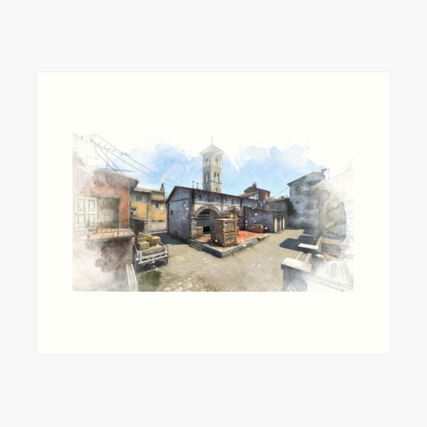 Item preview, CSGO Inferno Watercolour Map Poster designed and sold by Naamiko.