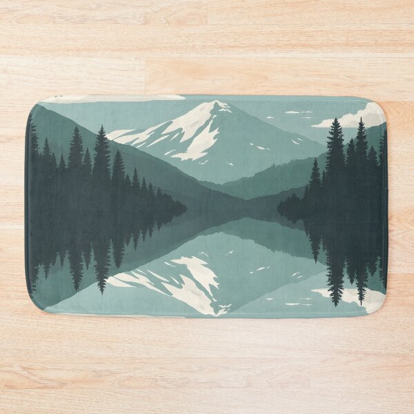 Item preview, Serene Teal Mountain and Forest Reflection designed and sold by Luna-Flow.