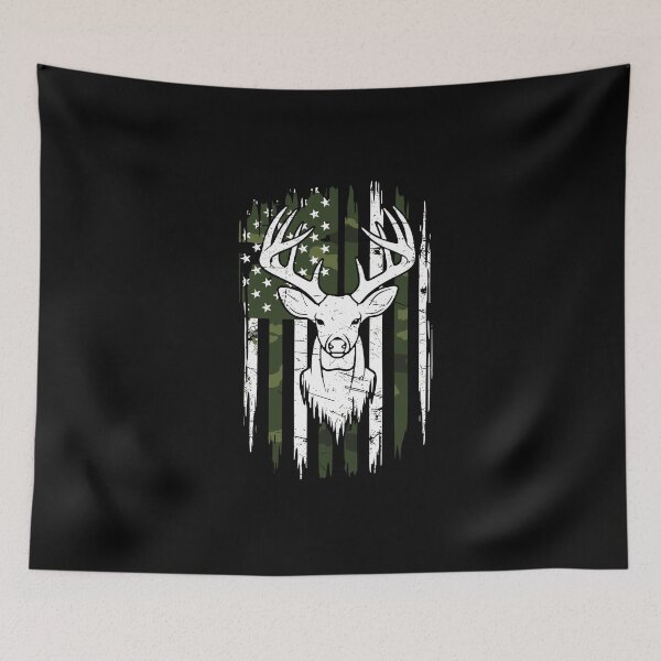 Item preview, Distressed American Flag Camouflage Deer Hunter Patriot designed and sold by PopStars1993.