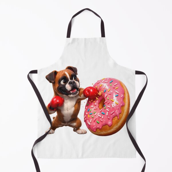 Item preview, Cute 3D Boxer Dog Wearing Boxing Gloves Pink Donut Sticker designed and sold by MIROUZ2000.