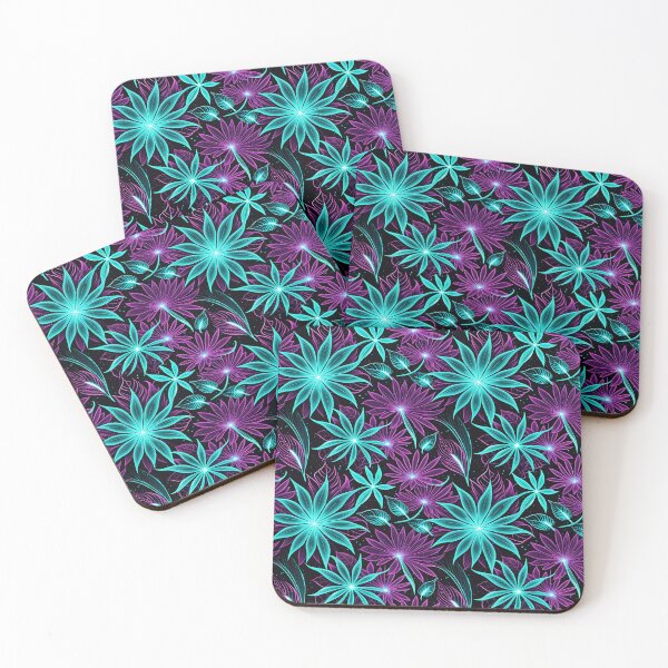 Item preview, Neon Glowing Cosmic Flower Pattern designed and sold by krazzyremo.