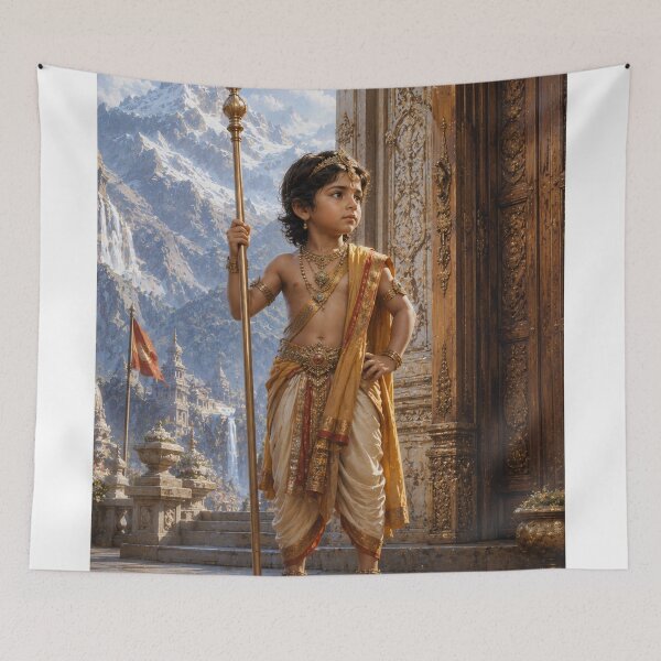 Item preview, Ganesha Birth Story Series – Young Ganesha Guards Kailash designed and sold by Homyar.