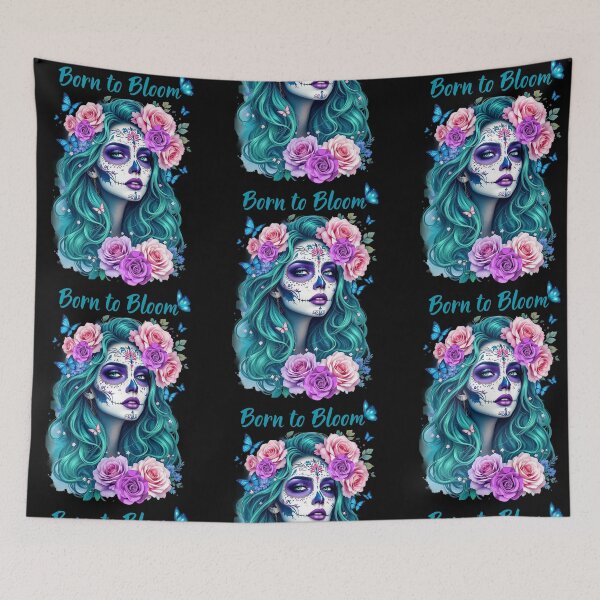 Item preview, Born to Bloom- Floral sugar Skull Beauty designed and sold by gomood.