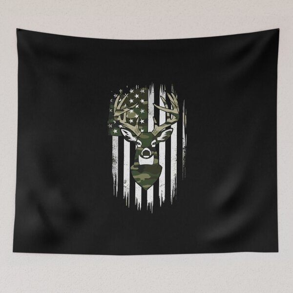 Item preview, Distressed American Flag Whitetail Deer Hunter Outdoorsman designed and sold by PopStars1993.