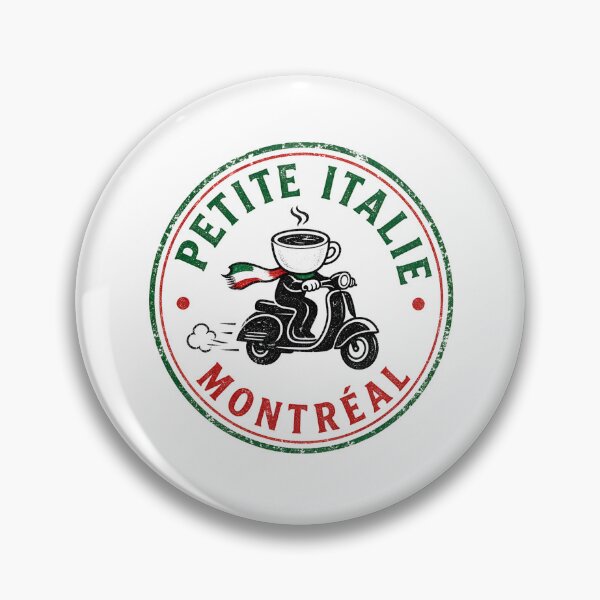 Item preview, Petite Italie Montréal Vintage Coffee Scooter Stamp Badge designed and sold by Fenay Designs.