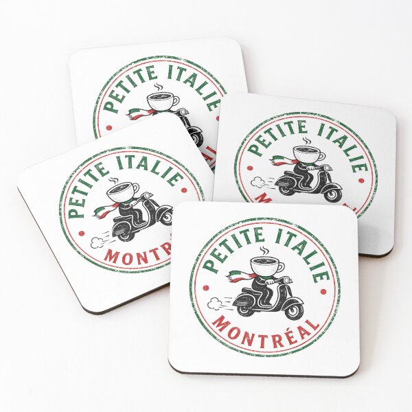 Item preview, Petite Italie Montréal Vintage Coffee Scooter Stamp Badge designed and sold by Fenay Designs.