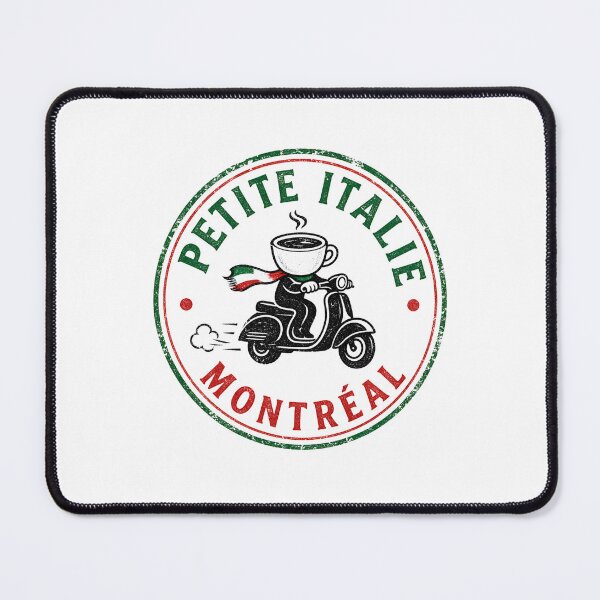 Item preview, Petite Italie Montréal Vintage Coffee Scooter Stamp Badge designed and sold by Fenay Designs.