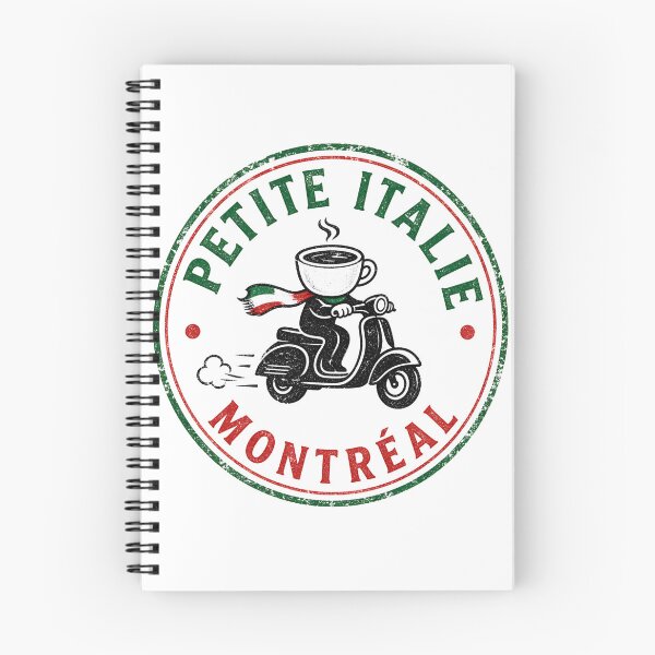 Item preview, Petite Italie Montréal Vintage Coffee Scooter Stamp Badge designed and sold by Fenay Designs.
