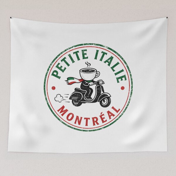 Item preview, Petite Italie Montréal Vintage Coffee Scooter Stamp Badge designed and sold by Fenay Designs.