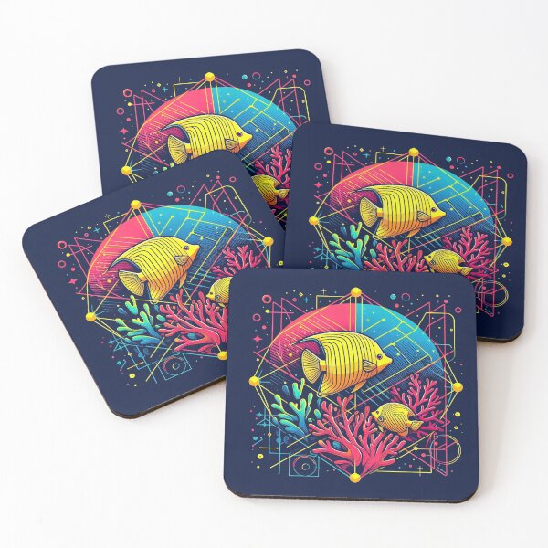 Item preview, Neon Tropical Fish Geometric Gift for Birthday Ocean Lover designed and sold by PixelQ.