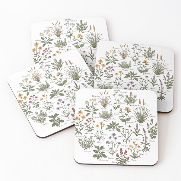 Item preview, Vintage Botanical Wildflower Chart Art with Fictional Herbs designed and sold by SholoStudio.