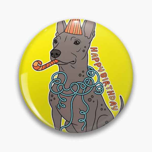 Item preview, Cute Xoloitzcuintli Dog Happy Birthday Illustration with Party Hat designed and sold by Blupunk.