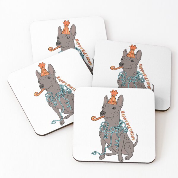 Item preview, Cute Xoloitzcuintli Dog Happy Birthday Illustration with Party Hat designed and sold by Blupunk.