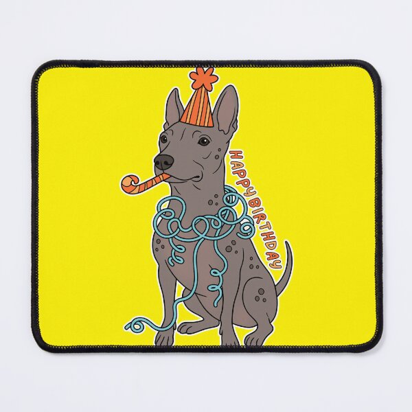 Item preview, Cute Xoloitzcuintli Dog Happy Birthday Illustration with Party Hat designed and sold by Blupunk.