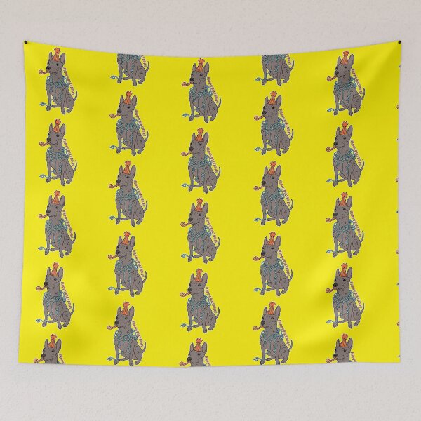 Item preview, Cute Xoloitzcuintli Dog Happy Birthday Illustration with Party Hat designed and sold by Blupunk.