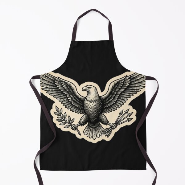 Item preview, Vintage Patriotic American Bald Eagle Heraldic Woodcut Engraving designed and sold by DarkOriginArts.