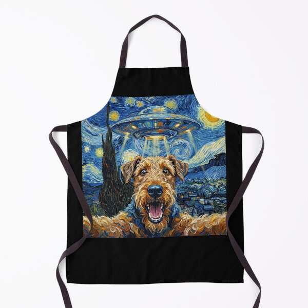 Item preview, Airedale Terrier Starry Night UFO Van Gogh Art Dog Selfie Lover designed and sold by Kimberley King Art King Art.