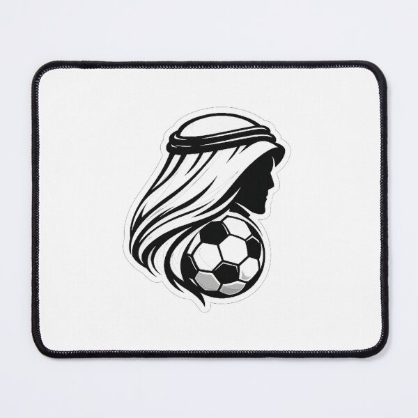 Item preview, Desert Football Maiden | Monochrome Soccer Emblem Sticker designed and sold by RDcollections.