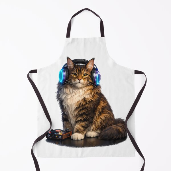 Item preview, Hyper-Detailed 3D Maine Coon Cat DJ Headphones Turntable designed and sold by MIROUZ2000.