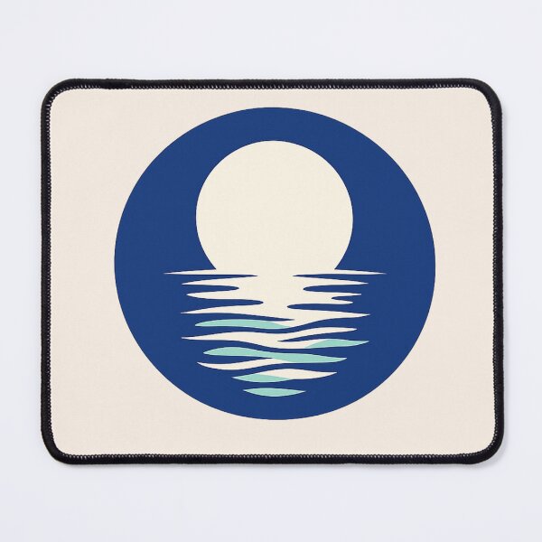 Item preview, Minimalist Full Moon Ocean Reflection Circular Art designed and sold by Inkfino.