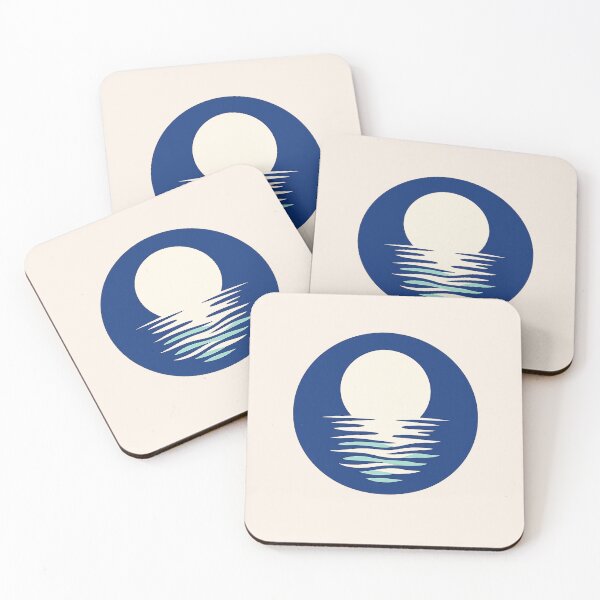 Item preview, Minimalist Full Moon Ocean Reflection Circular Art designed and sold by Inkfino.
