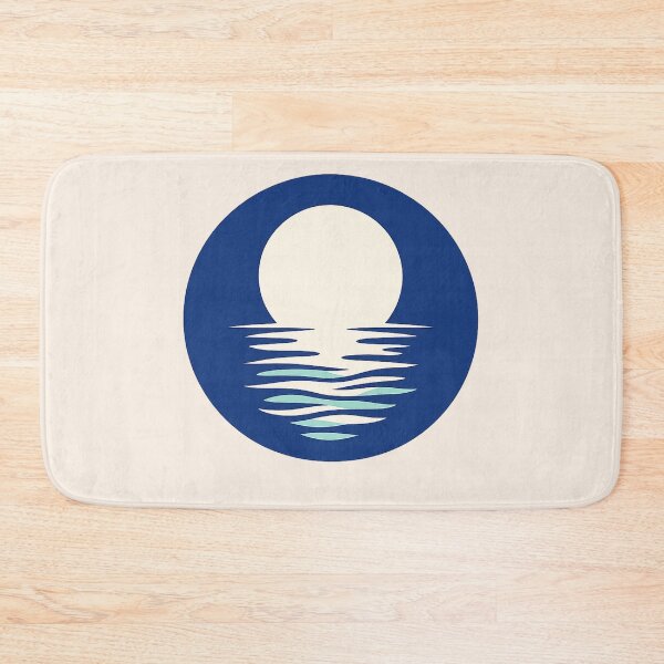 Item preview, Minimalist Full Moon Ocean Reflection Circular Art designed and sold by Inkfino.