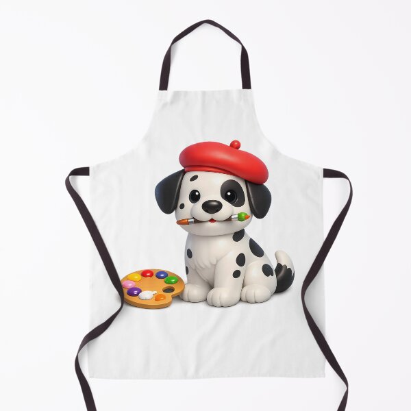Item preview, Aesthetic 3D Dalmatian Dog Artist Beret Paint Brush Sticker designed and sold by MIROUZ2000.