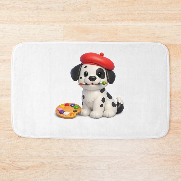 Item preview, Aesthetic 3D Dalmatian Dog Artist Beret Paint Brush Sticker designed and sold by MIROUZ2000.
