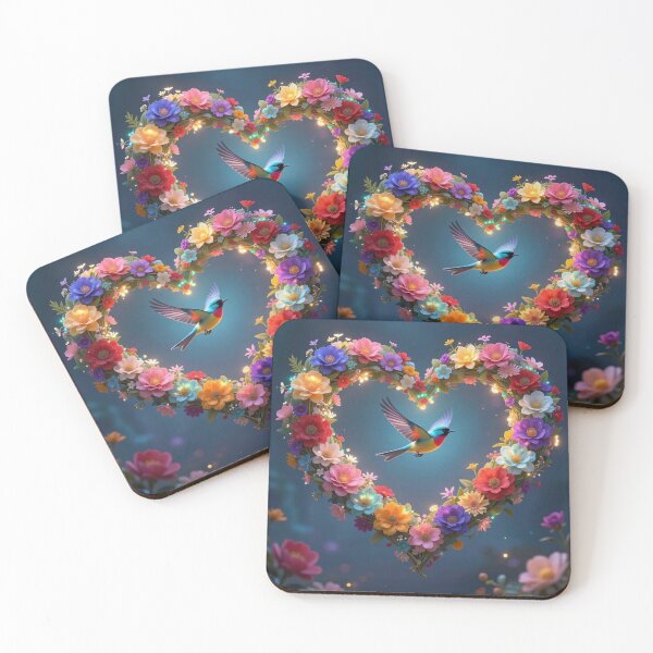 Item preview, Floral Heart with a Flying Bird designed and sold by Simplybe1.