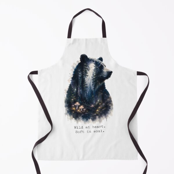 Item preview, Wild at Heart Soft in Soul — Double Exposure Bear Forest Watercolor Art Print designed and sold by AbderraimArt.