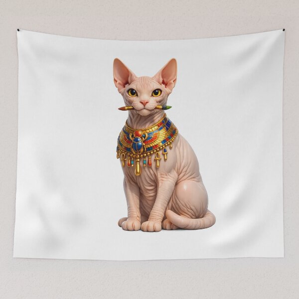 Item preview, Elegant 3D Sphynx Cat Egyptian Pharaoh Necklace Art designed and sold by MIROUZ2000.