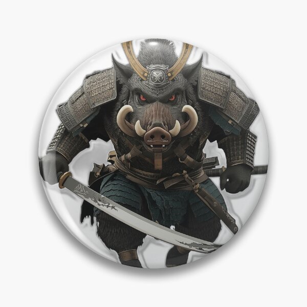 Item preview, Charging War Boar Samurai — Japanese Dark Art designed and sold by Tokyo Neo Noir Collective .