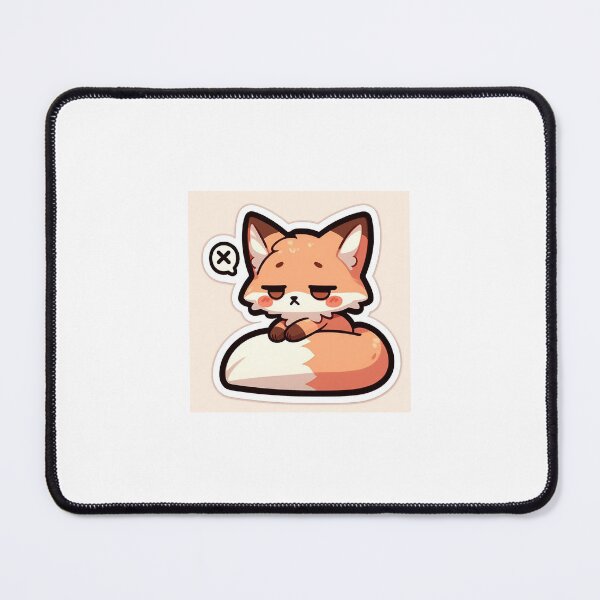Item preview, Kawaii Socially Drained Fox Sticker designed and sold by PastelPawsArt.