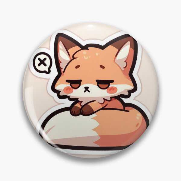 Item preview, Kawaii Socially Drained Fox Sticker designed and sold by PastelPawsArt.