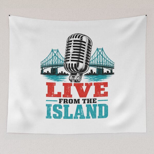 Item preview, Live From The Island Montréal Jazz Music Vintage Design designed and sold by Fenay Designs.