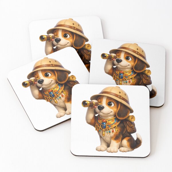 Item preview, Cinematic 3D Beagle Dog Explorer Hat Telescope Sticker designed and sold by MIROUZ2000.