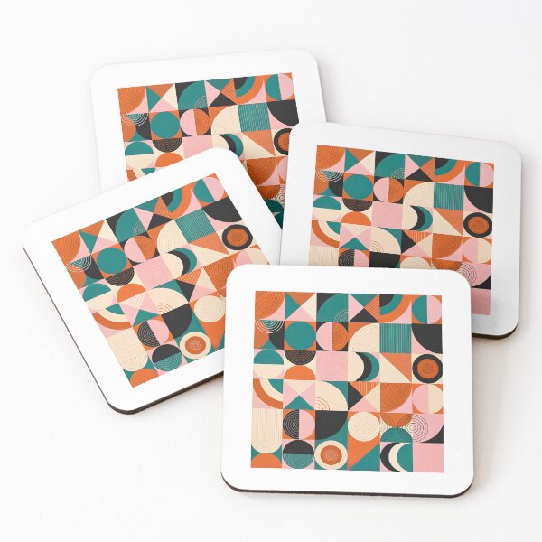 Item preview, Geometric tile pattern in retro colors designed and sold by benjaminmayer99.