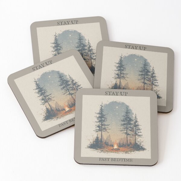 Item preview, Stay Up Past Bedtime | Vintage Campfire Under the Stars designed and sold by Bound for Wonder.