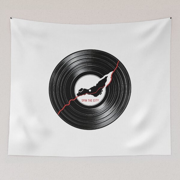 Item preview, Spin The City Montréal Island Vinyl Record Music Graphic designed and sold by Fenay Designs.