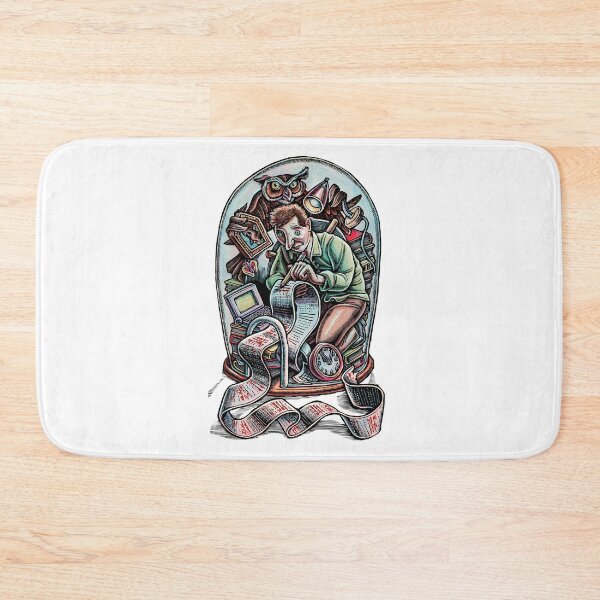 Item preview, stock ticker with a worried investor inside writing on the scroll designed and sold by LisaHaney.