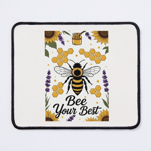 Item preview, Bee Your Best Positive Honey Bee and Sunflowers Pun Illustration designed and sold by HALYNA070824.