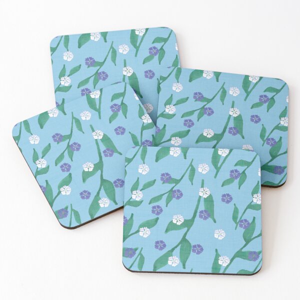 Item preview, Tossed cornflower and leaves pattern  designed and sold by studiodrchicken.