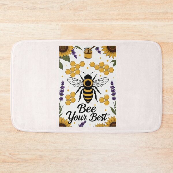 Item preview, Bee Your Best Positive Honey Bee and Sunflowers Pun Illustration designed and sold by HALYNA070824.