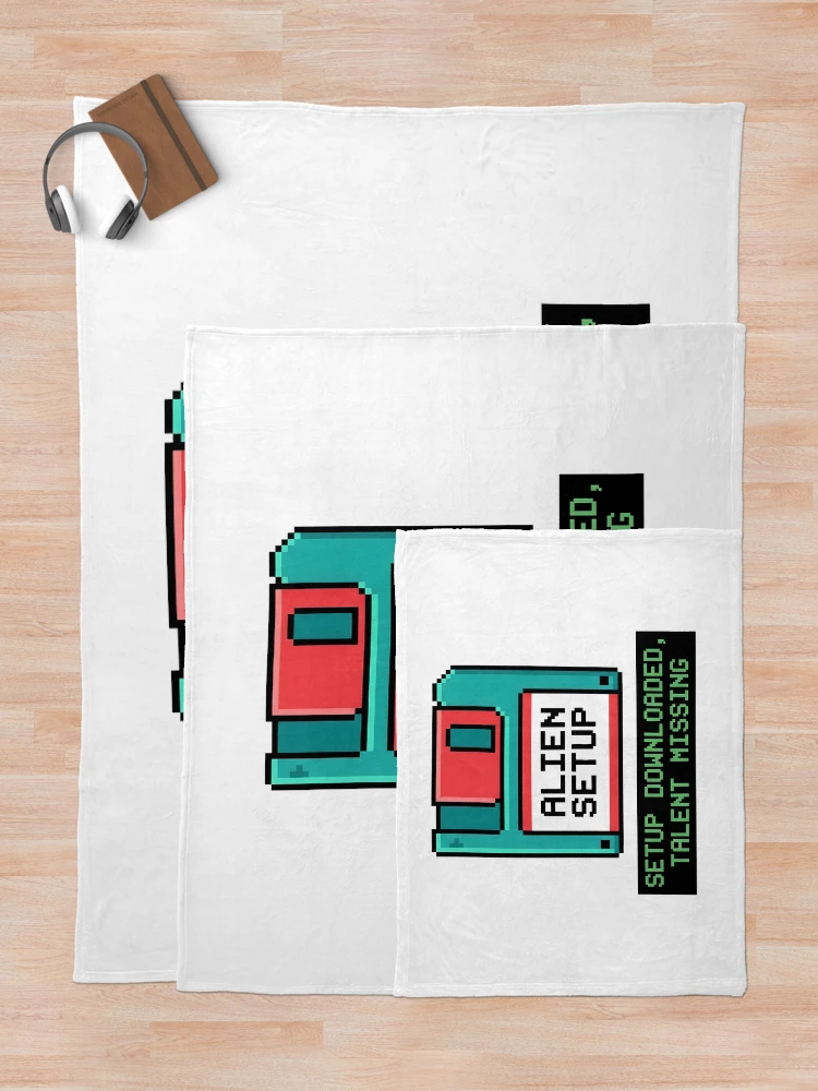 Thumbnail 5 of 6, Throw Blanket, Setup Downloaded, Talent Missing - Sim Racing Humor designed and sold by GarageGraphics.