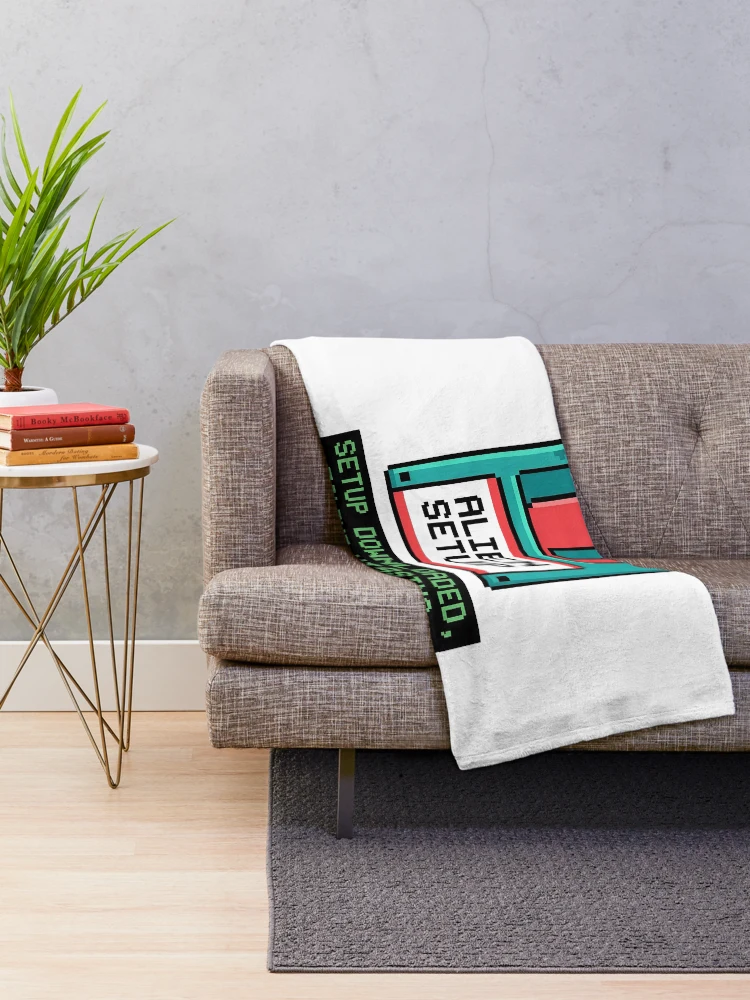 Thumbnail 2 of 6, Throw Blanket, Setup Downloaded, Talent Missing - Sim Racing Humor designed and sold by GarageGraphics.
