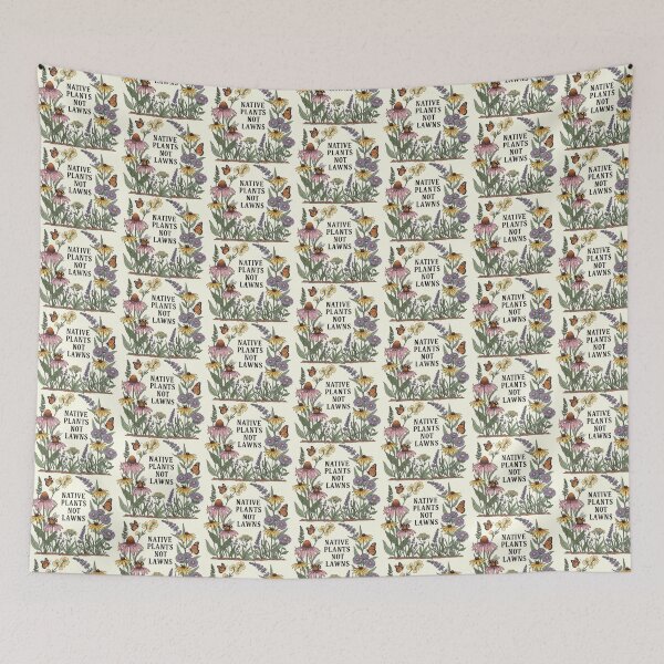 Item preview, Native Plants Not Lawns Illustration Cottagecore Wildflowers Art designed and sold by SholoStudio.