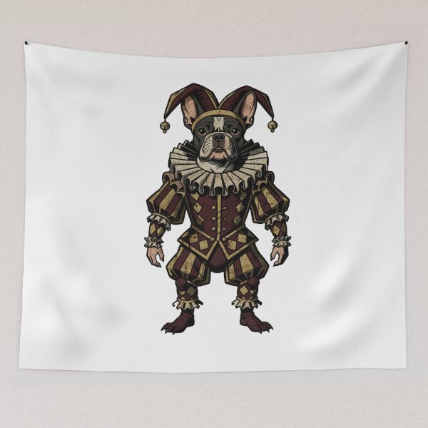 Item preview, The Court Jester Frenchie - Dark Academia Dog Apparel designed and sold by frenchiesociety.co.