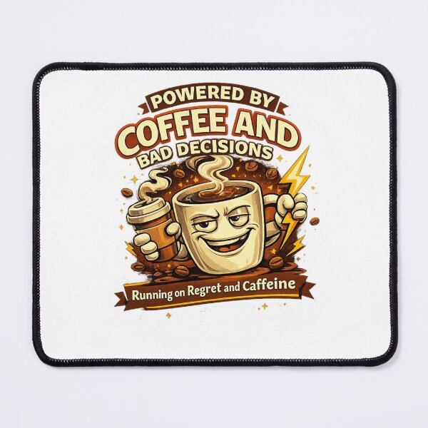 Item preview, Powered by Coffee and Bad Decisions designed and sold by PeterPunkt.