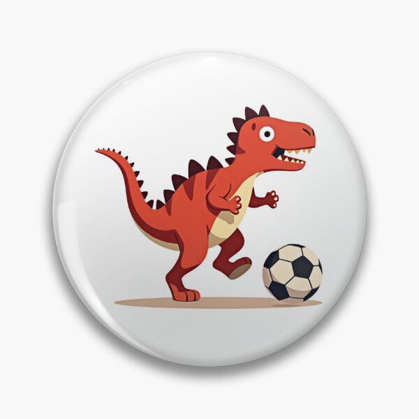 Item preview, Red Dinosaur Playing Soccer Football designed and sold by Prints by Mat.